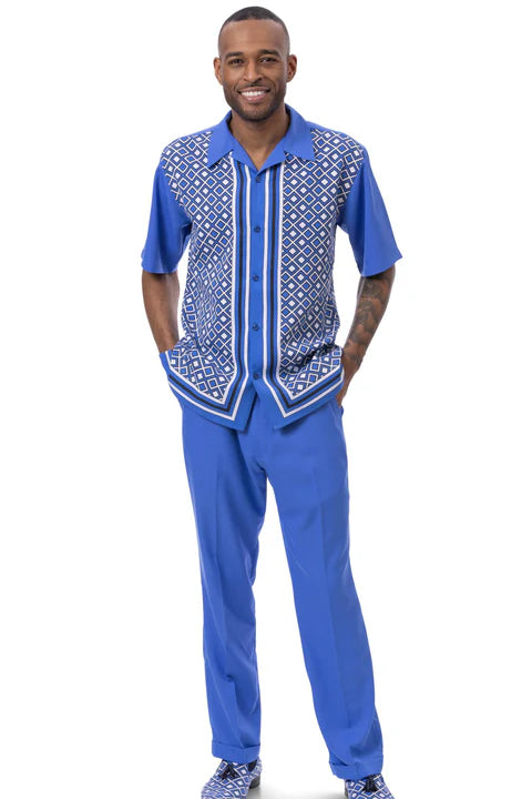 Men's Symmetrical Argyle Walking Suit Set