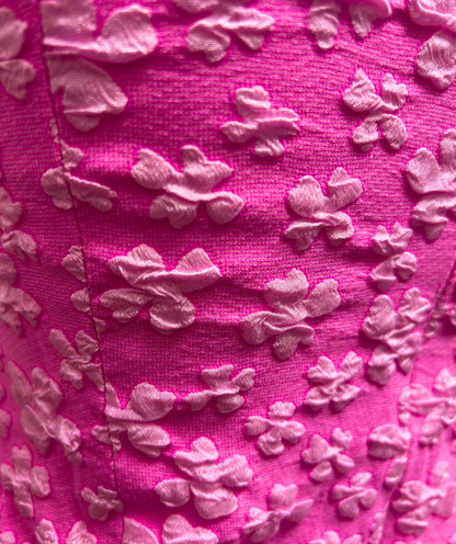 White Birch Floral Textured Dress - Pink