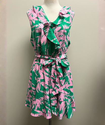 White Birch Midi Dress – Green/Pink Floral