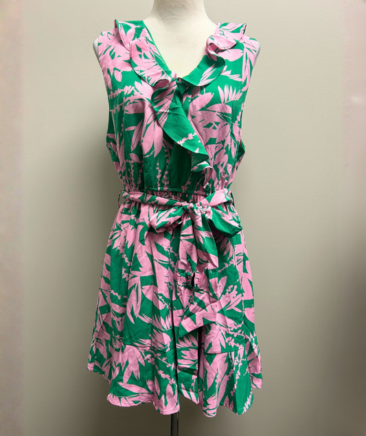 White Birch Midi Dress – Green/Pink Floral