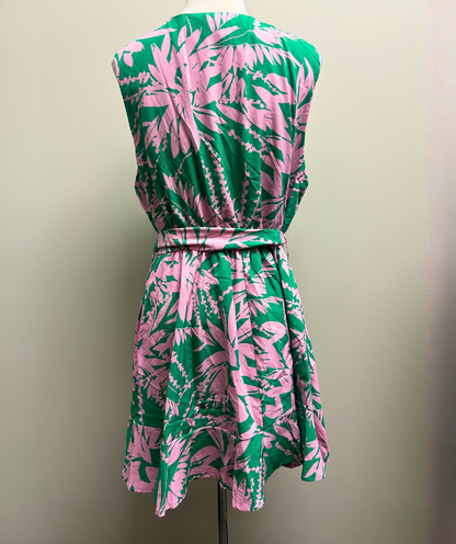 White Birch Midi Dress – Green/Pink Floral