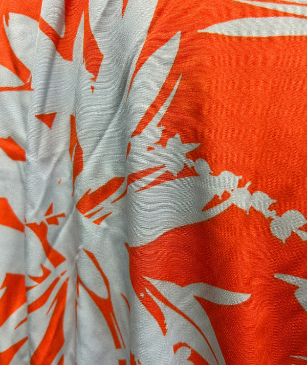 White Birch Ruffle Wrap Dress – Coral/Light Blue Floral