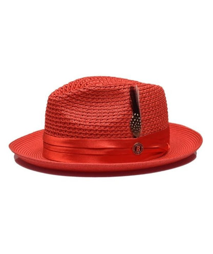 Bruno Capelo Julian Red Straw Fedora