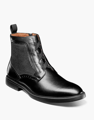 Thompson Plain Toe Elastic Lace Boot - 001