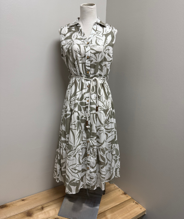 MLLE Gabrielle Tropical Print Midi Dress