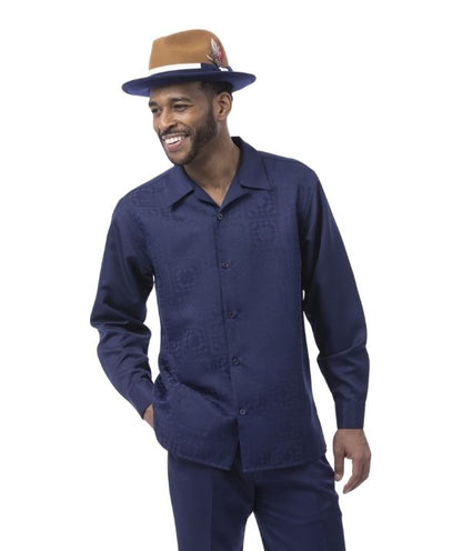 Montique 2597 Black Shadow Pattern Walking Suit
