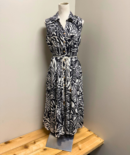MLLE Gabrielle Tropical Print Midi Dress