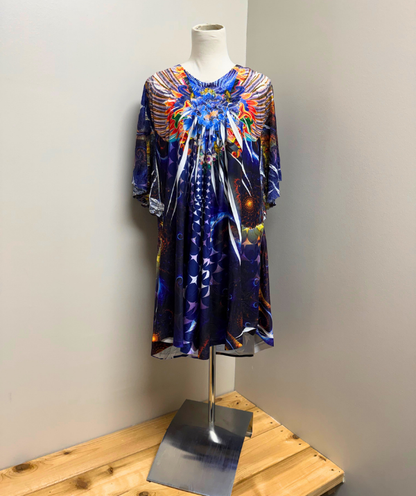 Michael K Embellished Art Print Dress