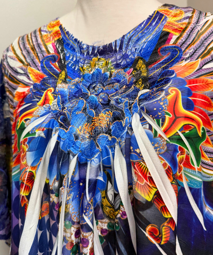 Michael K Embellished Art Print Dress