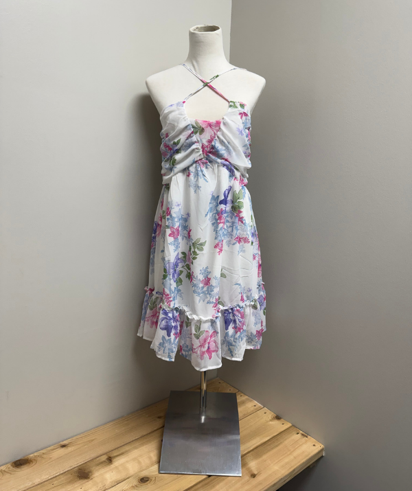 White Birch Floral Cross-Neck Dress