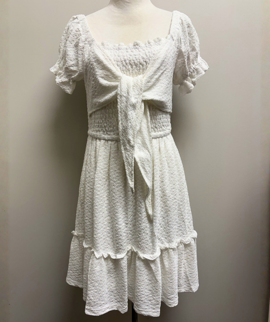 White Birch Tie Front Dress