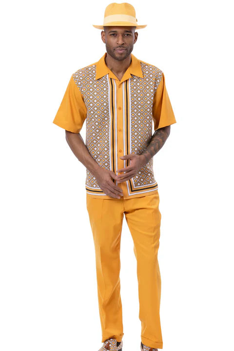 Men's Symmetrical Argyle Walking Suit Set