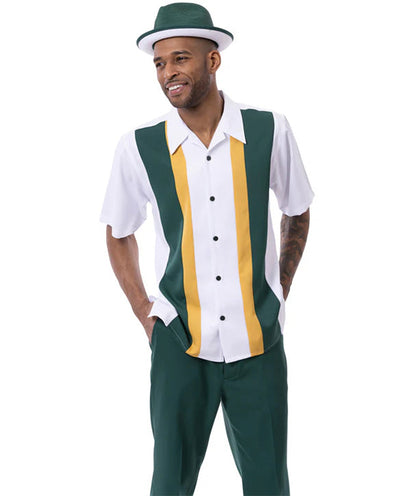 Montique Vertical Color Block Walking Suit