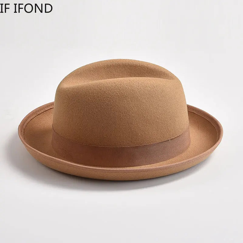Roll Up Brim Homburg Hat