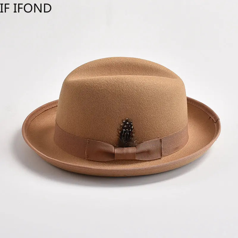 Roll Up Brim Homburg Hat