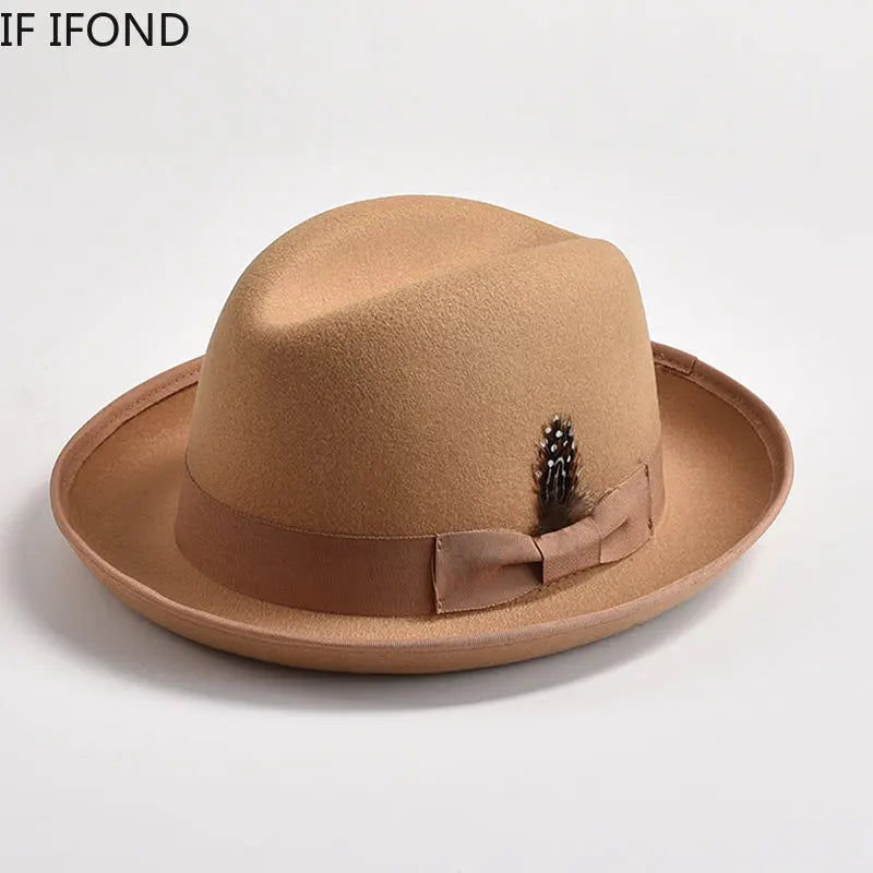 Roll Up Brim Homburg Hat