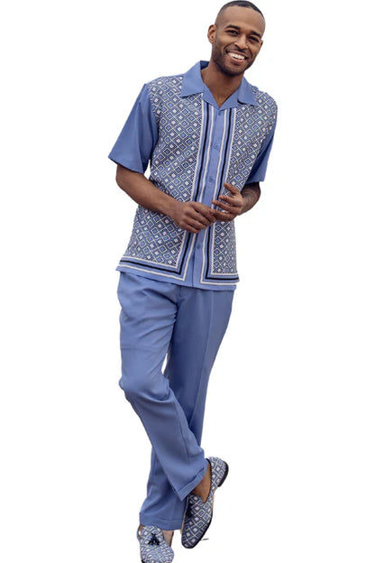 Men's Symmetrical Argyle Walking Suit Set