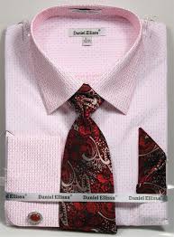 Daniel Ellissa Men's French Cuff Shirt Set - DS3792P2