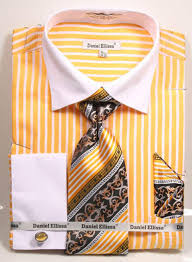 The Daniel Ellissa DS3787P2  Men's French Cuff Dress Shirt
