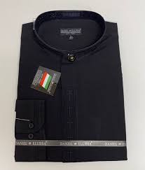 Daniel Ellissa Cross Embroidered Banded Collar Dress Shirt in DS2005C